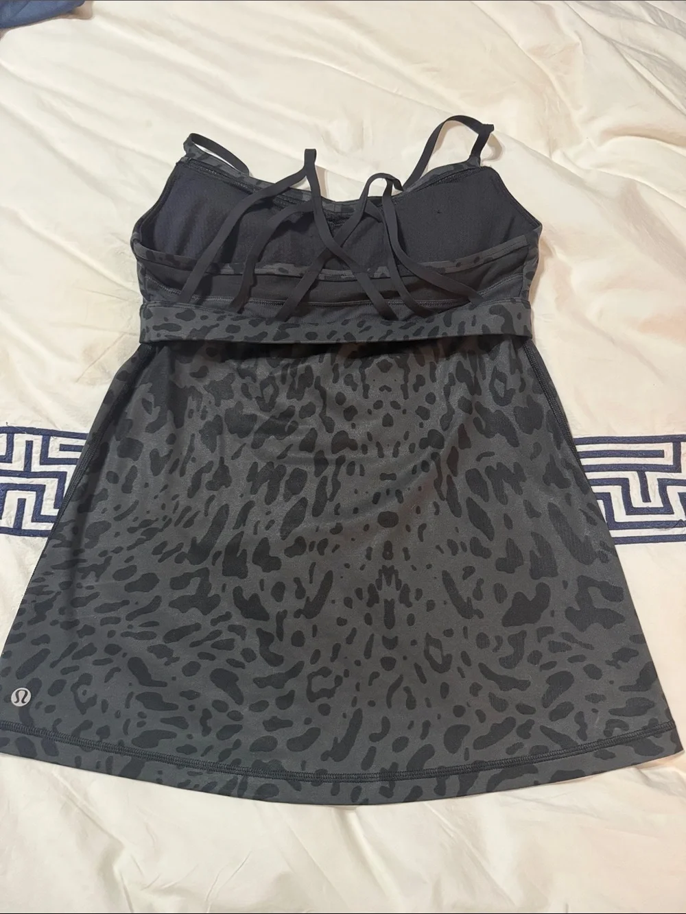 Lululemon Women's Black Animal-Print athletic top